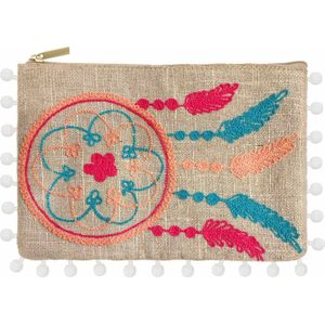 Boho Jute Zomertas met Dromenvanger Borduursel - Stijlvolle Lente/Zomer Accessoire