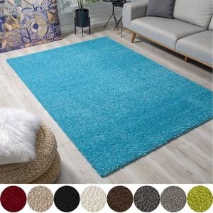 Muratap Loca Shaggy Vloerkleed Turquoise - 240x340 CM - Vloerkleed Hoogpolig - Tapijt Woonkamer, Slaapkamer