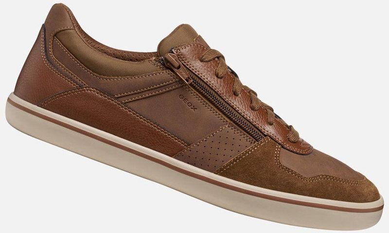 Geox - U ELVER - Veterschoen - Bruin - Vrijetijdsschoen met Textielvoering