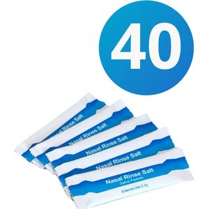 Nasal Rinse Salt - 40 stuks - Neus spoelzout - Nasal Zout - Spoel zout- 100 % Natriumchloride - Neusdouche - Nasaal spoel zout - 100 % Natriumchloride - Neuszout - 40 zakjes - Nasal Salt - 2.7 gram