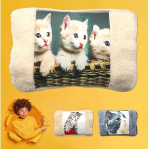 Elektrische warmwaterkruik met kattenmotief - Draagbare en oplaadbare verwarmingsoplossing voor spierpijn en koude dagen