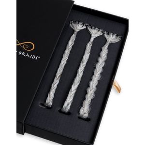 Infinity Braidies - Mini Iced Gold - Set van 3 Clip-in Vlechtjes - Haarklem - Haarclip Dames
