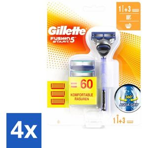 4 x Gillette Fusion 5 - Scheermesje - Ergonomisch ontwerp - 2 Extra Navulmesjes - Scheermesjes - Scheermes - Gillette Fusion5 - Scheermesjes Mannen - Gladde Scheerbeurt