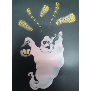 Halloween LED T-shirt Equalizer - Zwart - Spook - M