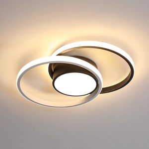 Delaveek-Ronde Moderne LED Plafondlamp-42W 4725LM-Warm Wit 3000K-Lengte 40cm-Zwart
