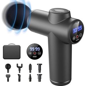 Massage Gun - Diepe Spierontspanning en Herstel - Ideaal voor Sporters en Ontspanning - Meerdere Opzetstukken en Snelheden - Krachtig en Stil Design - Draadloos en Oplaadbaar voor Flexibel Gebruik