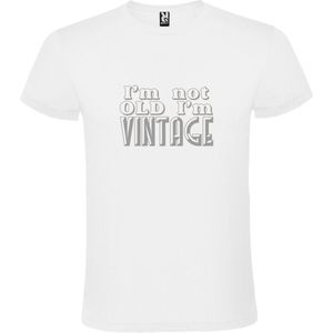 Wit T-Shirt met “ I'm not Old I'm Vintage “ print  Zilver Size XL