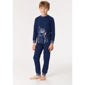 Woody pyjama jongens/heren - donkerblauw - schaap - 222-1-PLE-Z/869 - maat 152