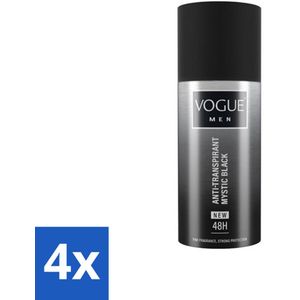 Vogue Anti-Transpirant Mystic Black 150 ml - Voordeelverpakking - 4 stuks
