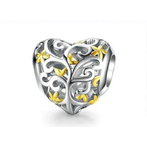Bedel Opengewerkt Hart Goud | Liefde | Sterling zilver 925 | armband | Sieraden | Romystones