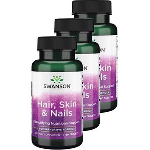 Swanson | Hair, Skin & Nails | 60 Tabletten | 3 stuks | 3 x 60 capsules