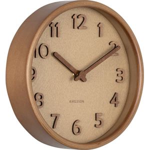 Wall clock Pure wood grain small sand brown