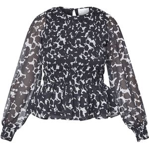 SISTERS POINT Uda-ls1 - Dames Blouse - Black/Cream - Maat XS