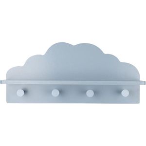 Kapstok grijze wolk - 4 haken - Kinderdecoratie