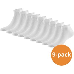Apollo Bamboo Sneakersokken Wit - 9 paar Witte Bamboe sneaker sokken - Unisex - Maat 35-38