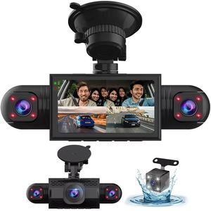 4-kanaals 360° dashcam HD 1080P 4-lens rijrecorder met 32GB geheugenkaart