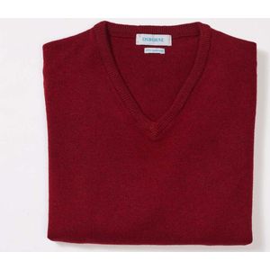 Osborne Knitwear Trui met V hals - Dames - Lamswol - Carmine - 2XL