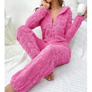 Dames - Warme Fleece Onesie - Jacquard Print - Comfortabele Huispak