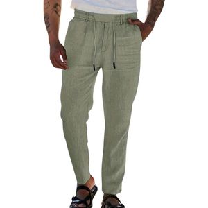 Bovista Linnen Broek Heren - Zomerbroek - Volwassenen - Lange Broek - Pantalon - Strandbroek - Zomer - Ibiza Stijl - Groen - Maat XL