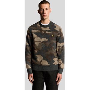 Lyle & Scott - Truien - Veelkleurig - Geborstelde Camouflage Ronde Hals Trui
