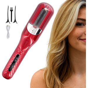 Split Ender voor Gespleten Haarpunten Incl. 5 Accessoires - Multistyler Split Remover Draadloos - Split End Trimmer - Rood