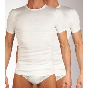 Mango T-shirt ronde hals - 2 Pack White - maat 3XL (3XL) - Heren Volwassenen - 100% katoen- 685-8167-white-3XL