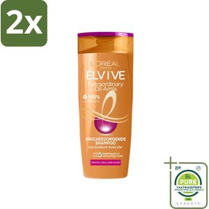 L'Oréal Paris Elvive - Shampoo - Extraordinary Oil - Amla - Voor Droog, Krullend Haar - 250 ml - Voordeelverpakking - 2 stuks - Shampoo voor droog haar - Krullend haar