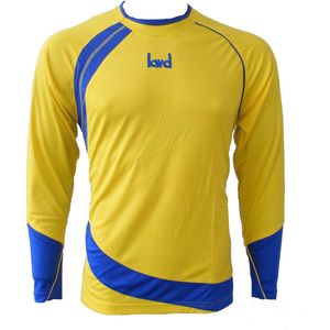KWD Shirt Nuevo lange mouw - Geel/kobaltblauw - Maat 116/128 - Mini