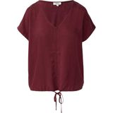s.Oliver - Blouseshirt - Bordeaux - Knoopsluiting - Losse Pasvorm