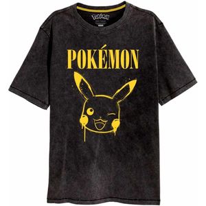 Pokémon - PIkachu Graffiti - T-shirt - Zwart