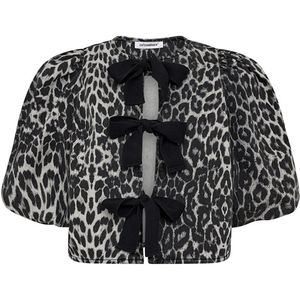 Co Couture Leo Bow Blouse Dark Grey maat M