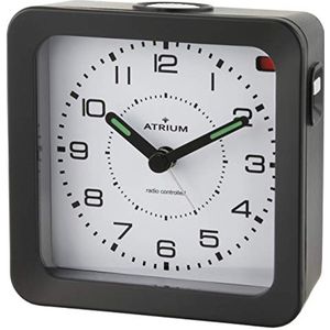 Radiogestuurde Analoog Wekker Zwart met Sluimerfunctie en Verlichting