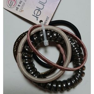 Zenner tie & go haarelastieken - 6x elastiekjes voor haar - haarelastiekjes mix basic