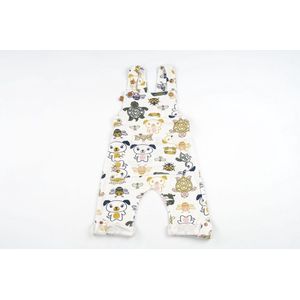 Frogs and Dogs - Tuinbroekje Friends Off - Wit - Maat 62 - Jongens, Meisjes