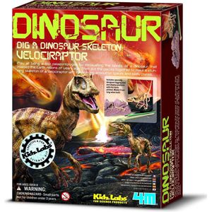 4m Kidzlabs: graaf-je-dinosaurus-op velociraptor franstalig