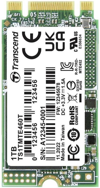 Transcend - MTE460T - Interne SSD - 1TB - M.2 PCIe NVMe 3.0 x2
