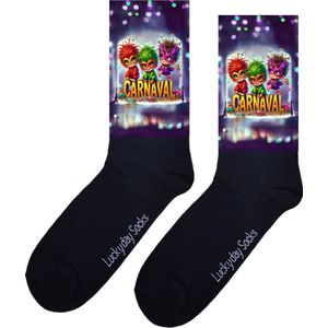 Carnaval sokken - Vastelaovend sokken - Verjaardag cadeau - Grappige sokken - Leuke sokken - Hem Haar sokken - Vrolijke sokken - Valentijn Cadeau - Vaderdag - Moederdag - Party sokken -Verjaardag cadeau - Leuk Cadeau - Sokken maken Happy - Maat 37-44