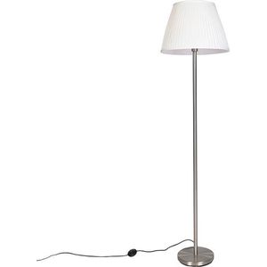 QAZQA simplo - Moderne Vloerlamp | Staande Lamp met kap - 1 lichts - H 174 cm - Wit - Woonkamer | Slaapkamer