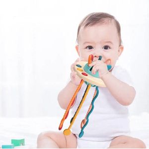 Kleine Uiltjes - Kinderspeelgoed 1 jaar - Montessori Speelgoed - Siliconen trekspeeltje voor baby's - Educatief speelgoed - Montessori speelgoed - Sensorisch speelgoed- 0- 24 Maanden - CE Markering - Ontwikkeling - Baby - Fijne moteriek