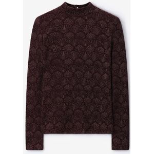 Sissy-Boy - Donkerrode jacquard top met schelpen