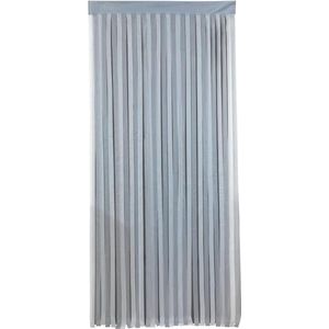 Rideau de Porte Gris-Blanc Fixation sans perçage en Polyester 90x200cm Deurgordijn