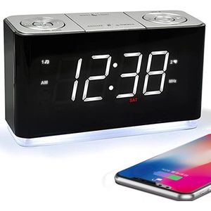 Equivera - Wekkerradio - Digitale FM-Radio - USB-Oplaadpoort - Bluetooth - LED-Display