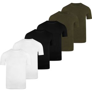 BOXR Underwear - Bamboe T-Shirt Heren - Ronde Hals - Multicolor- XXL - Zijdezacht -Thermo Control - Ondershirt Heren - 6-Pack