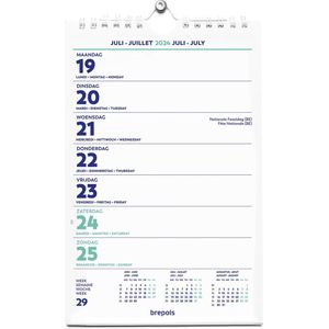 Brepols Kalender 2024 • Wand-week kalender • wire-o • 13,5 x 21 cm