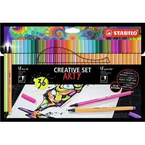 STABILO ARTY Creative Set Pen 68 & Point 88 Combi Etui 36 Stuks