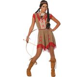 Wilbers & Wilbers - Indiaan Kostuum - Indiaanse Minehaha Kuis Kind - Vrouw - Rood, Bruin - Maat 34 - Carnavalskleding - Verkleedkleding