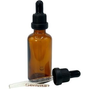 Pipetflesje 50ml 1 stuk - 50 ml Glazen Flesje met Pipet - Pipetflesjes Leeg met Garantiesluiting