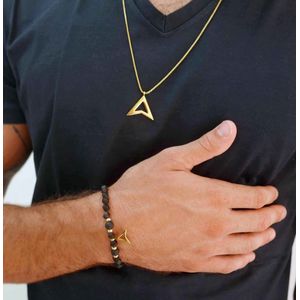 Ketting heren staal goud Mauro Vinci Reversed met geschenkverpakking - Goudkleurige halsketting