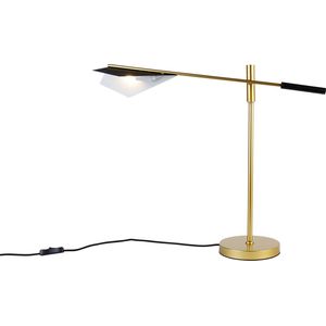 QAZQA sinem - Design Tafellamp - 1 lichts - H 58 cm - Zwart Goud - Woonkamer | Slaapkamer | Keuken