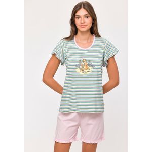 Woody pyjama meisjes - luiaard - streep - 251-10-PSG-S/929 - maat 92
